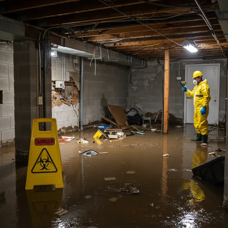 Flooded Basement Electrical Hazard in Saraland, AL Property